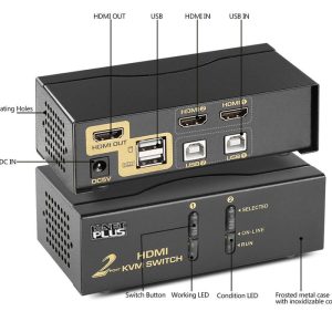 سوییچ HDMI KVM دو پورت کی نت پلاس مدل KPH622