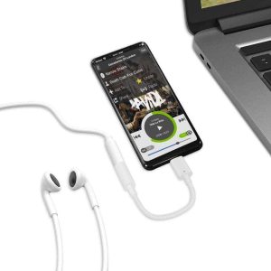 کابل تبدیل AUX به USB-C کی نت پلاس مدل KP-CSC35MF به طول 0.15 متر