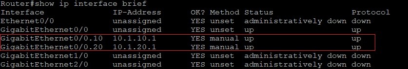 دستور Show ip interface brief