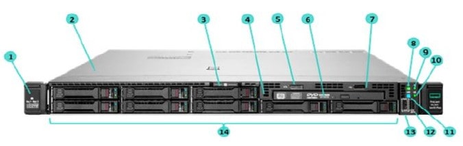 نمای جلوی سرور HPE ProLiant DL360 G10 Plus