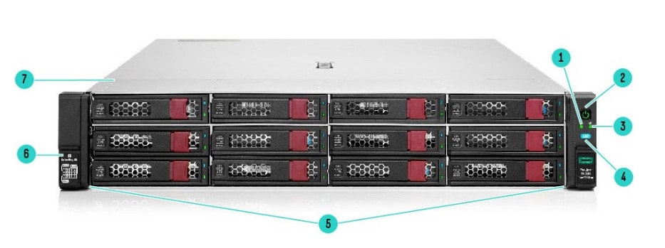 نمای جلویی DL380 G10 Plus برای شاسی نوع 12LFF