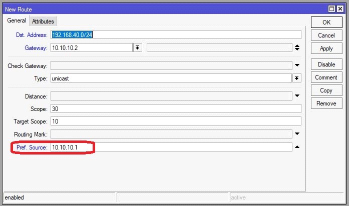 route استاتیک در میکروتیک